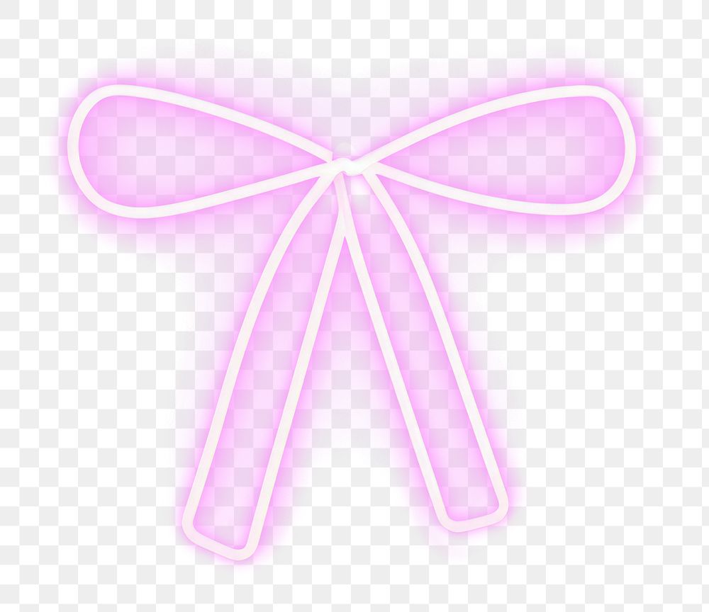 PNG Pastel neon ribbon bow light purple sign. AI generated Image by rawpixel.