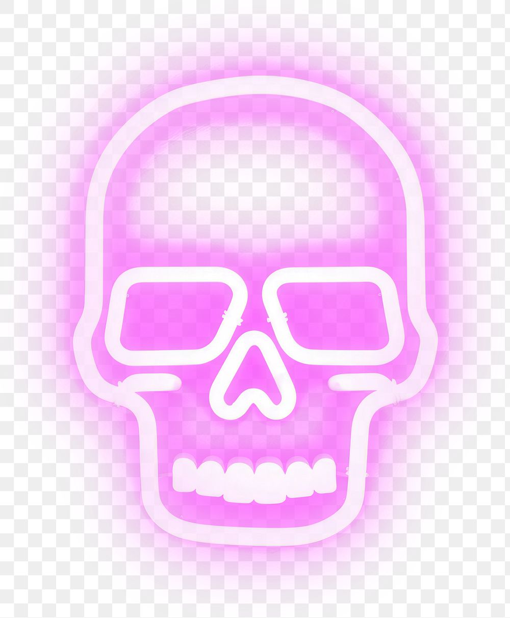 PNG Pastel neon skull light purple sign. AI generated Image by rawpixel.