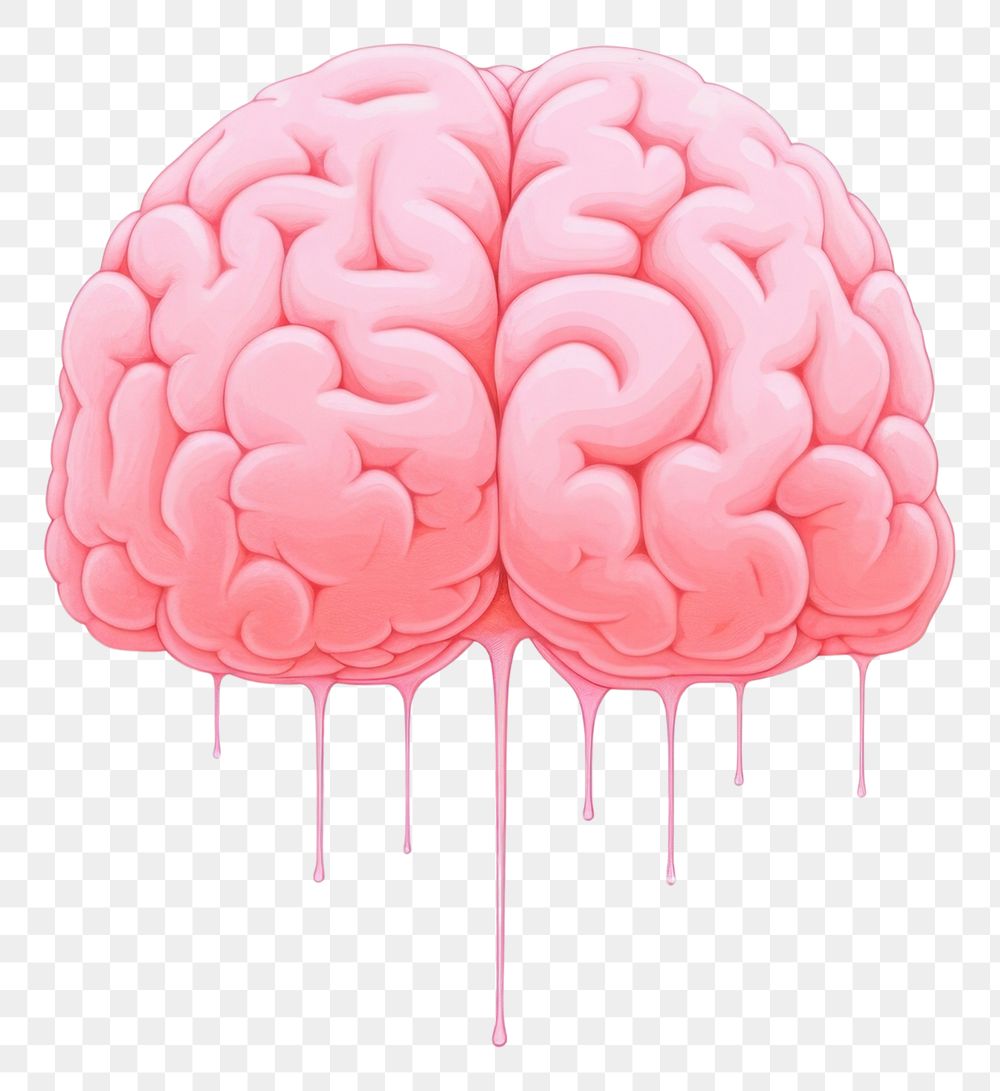 PNG  Pink brain art creativity outdoors. AI generated Image by rawpixel.