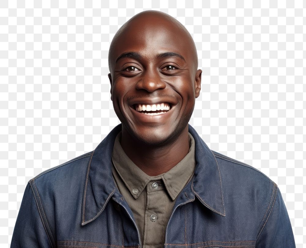 PNG Black man portrait smile adult. AI generated Image by rawpixel.