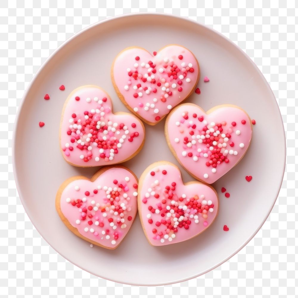 PNG Plate sprinkles cookie icing. AI generated Image by rawpixel.