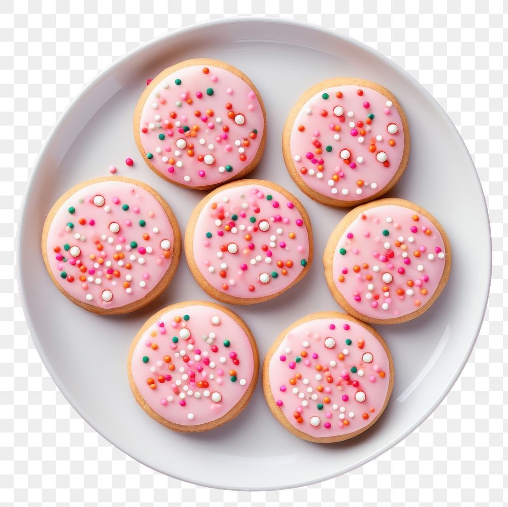 PNG Sprinkles icing plate dessert. AI generated Image by rawpixel.