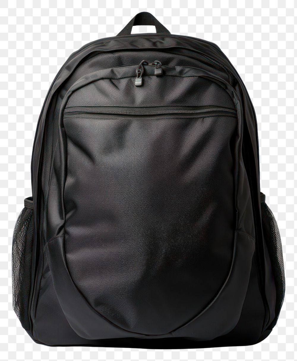 PNG Black school bag backpack white background suitcase. AI generated Image by rawpixel.
