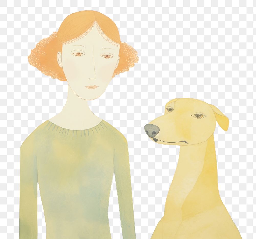 PNG Woman with dog painting drawing animal. AI generated Image by rawpixel.