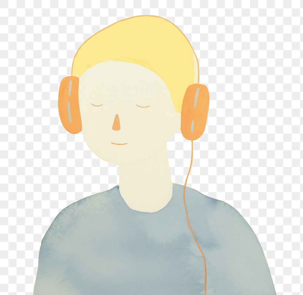 PNG Woman listening to music headphones painting headset. AI generated Image by rawpixel.