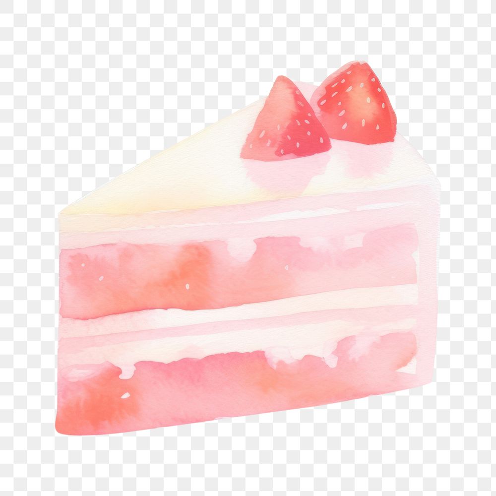 PNG Strawberry cake dessert food semifreddo. AI generated Image by rawpixel.