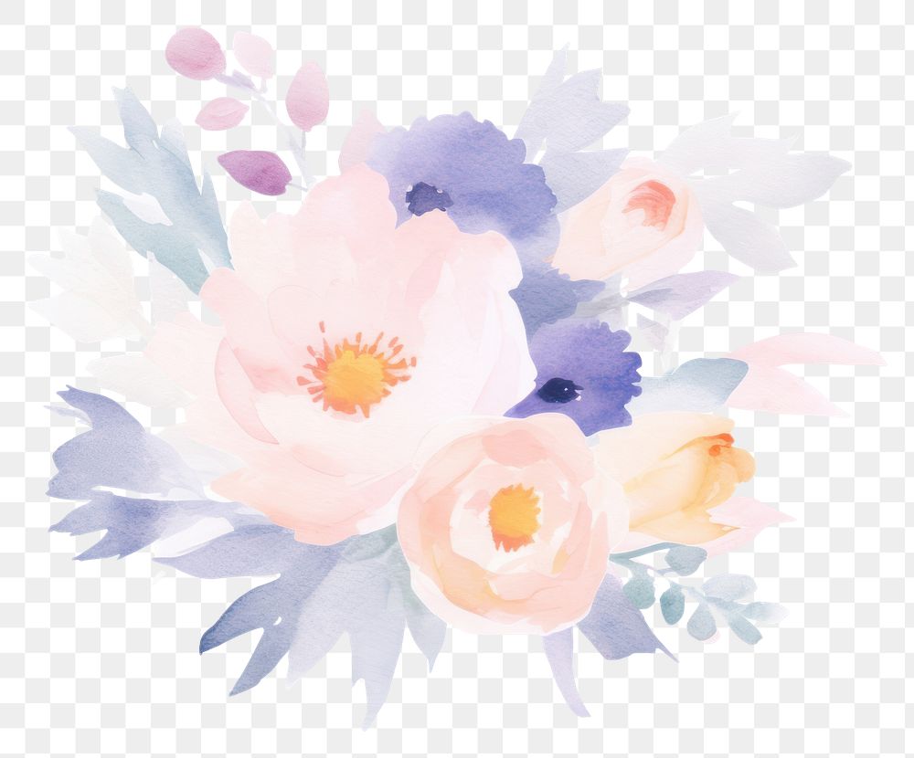PNG Bouquet painting graphics flower. AI generated Image by rawpixel.