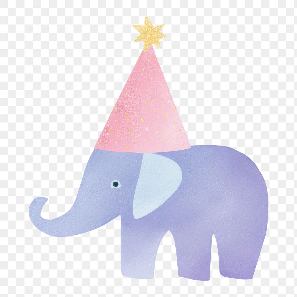 PNG Elephant celebrating birthday wildlife mammal animal. AI generated Image by rawpixel.