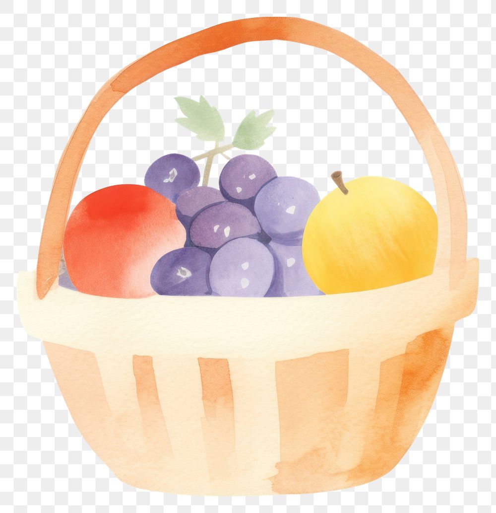 PNG Fruit basket food pear white background. AI generated Image by rawpixel.