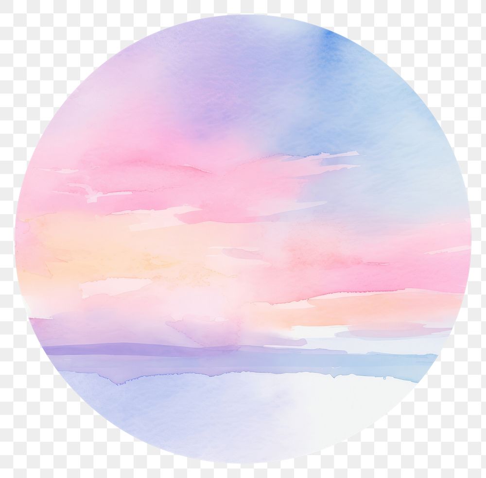 PNG Pastel sunset painting nature sky. AI generated Image by rawpixel.