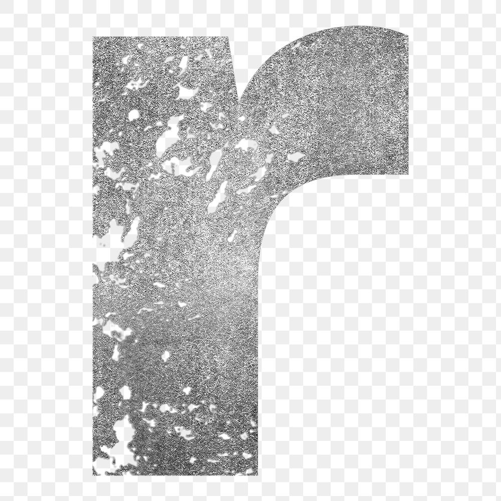 Letter r png gray grunge font, transparent background