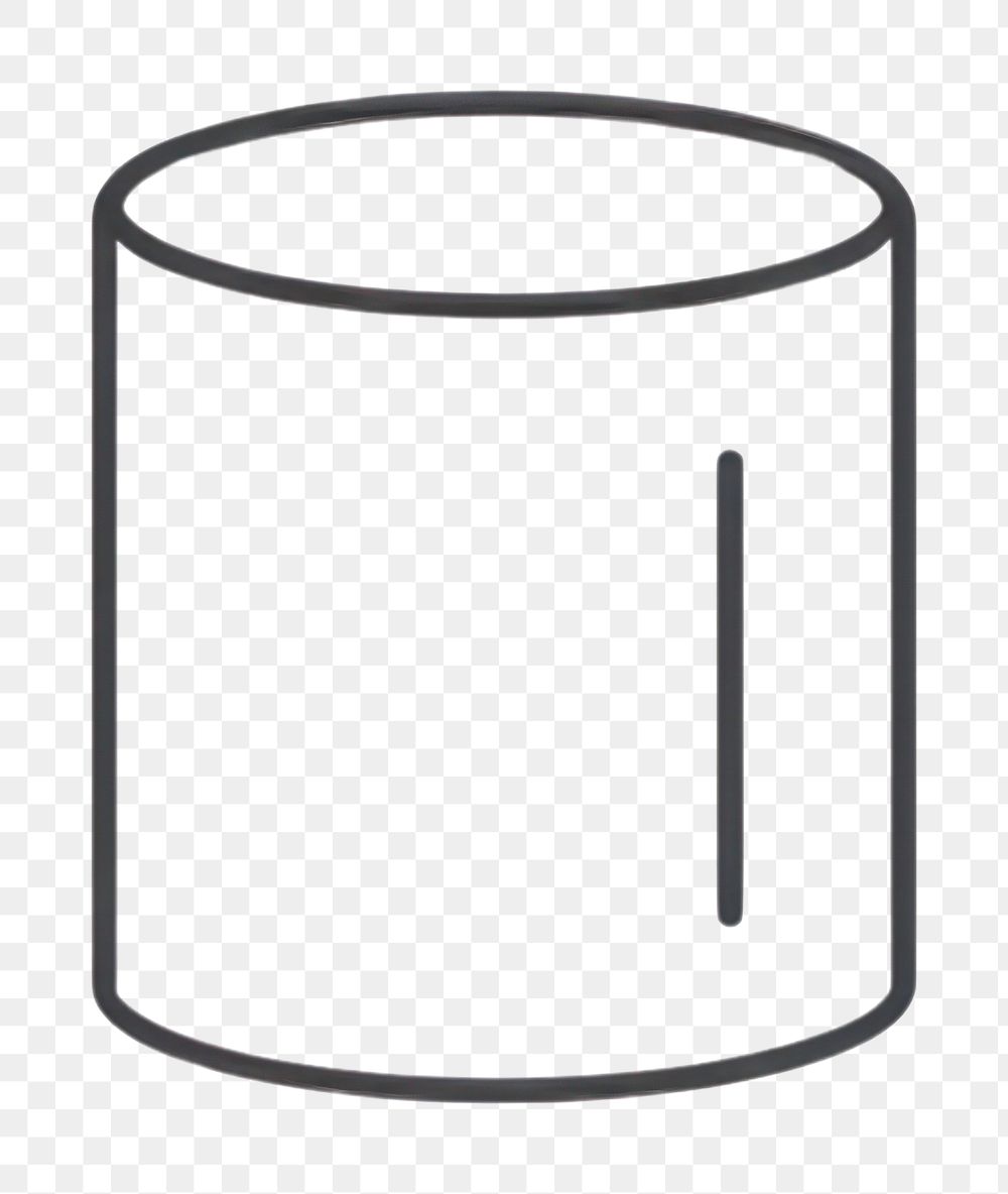 PNG Minimalist cylindrical object line drawing