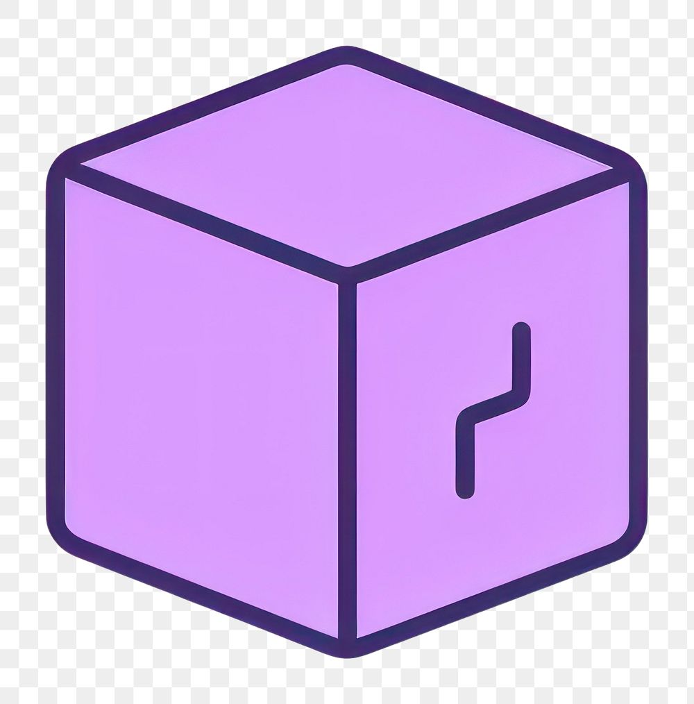 PNG Minimalistic purple 3D cube illustration