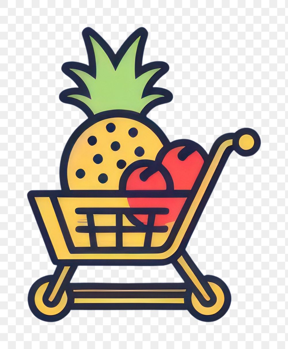 PNG Shopping cart fruit pineapple plant.