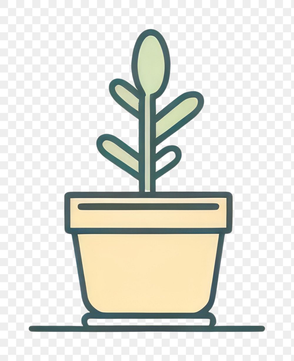PNG Plant pot line leaf logo.