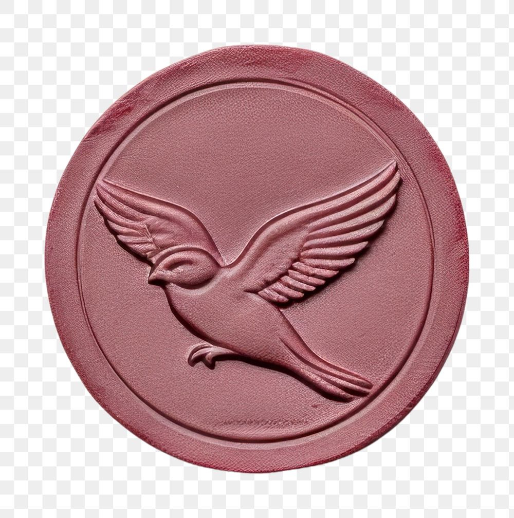 PNG  Dove Seal Wax Stamp money coin white background.