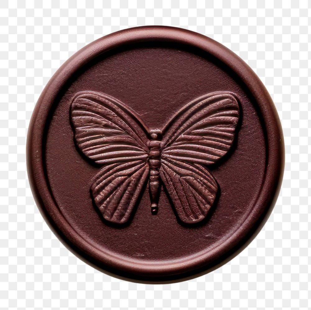 PNG  Seal Wax Stamp butterflys white background accessories chocolate.