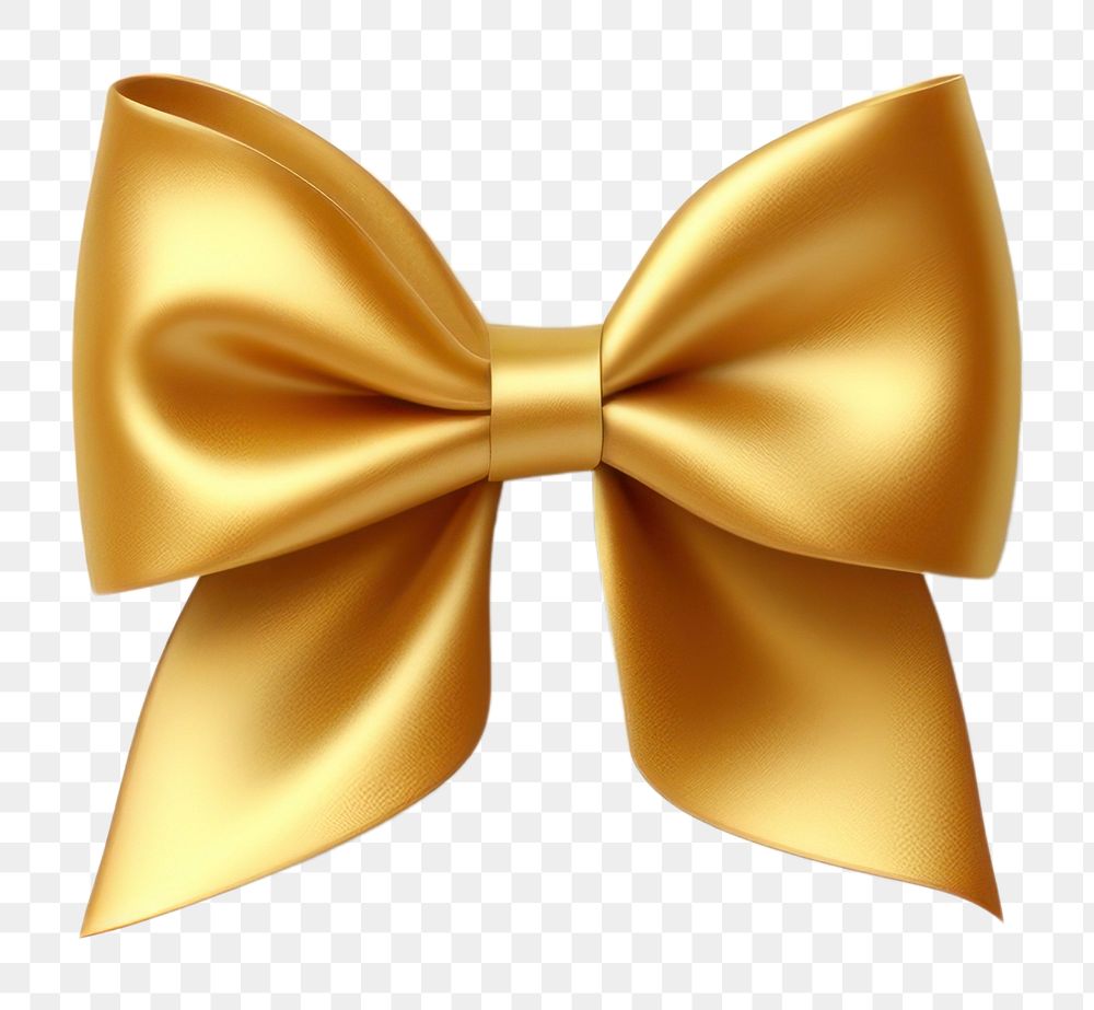 PNG Ribbon shiny gold bow.