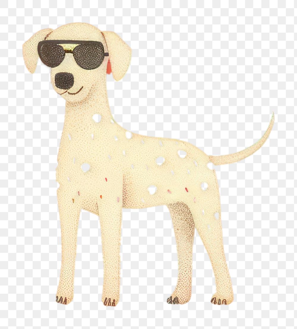 PNG A dalmatian dog wearing sunglasses on a yellow background animal mammal pet. AI generated Image by rawpixel.