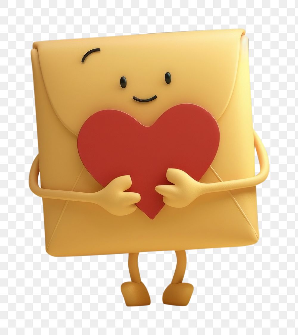 PNG Envelope character cartoon heart anthropomorphic.