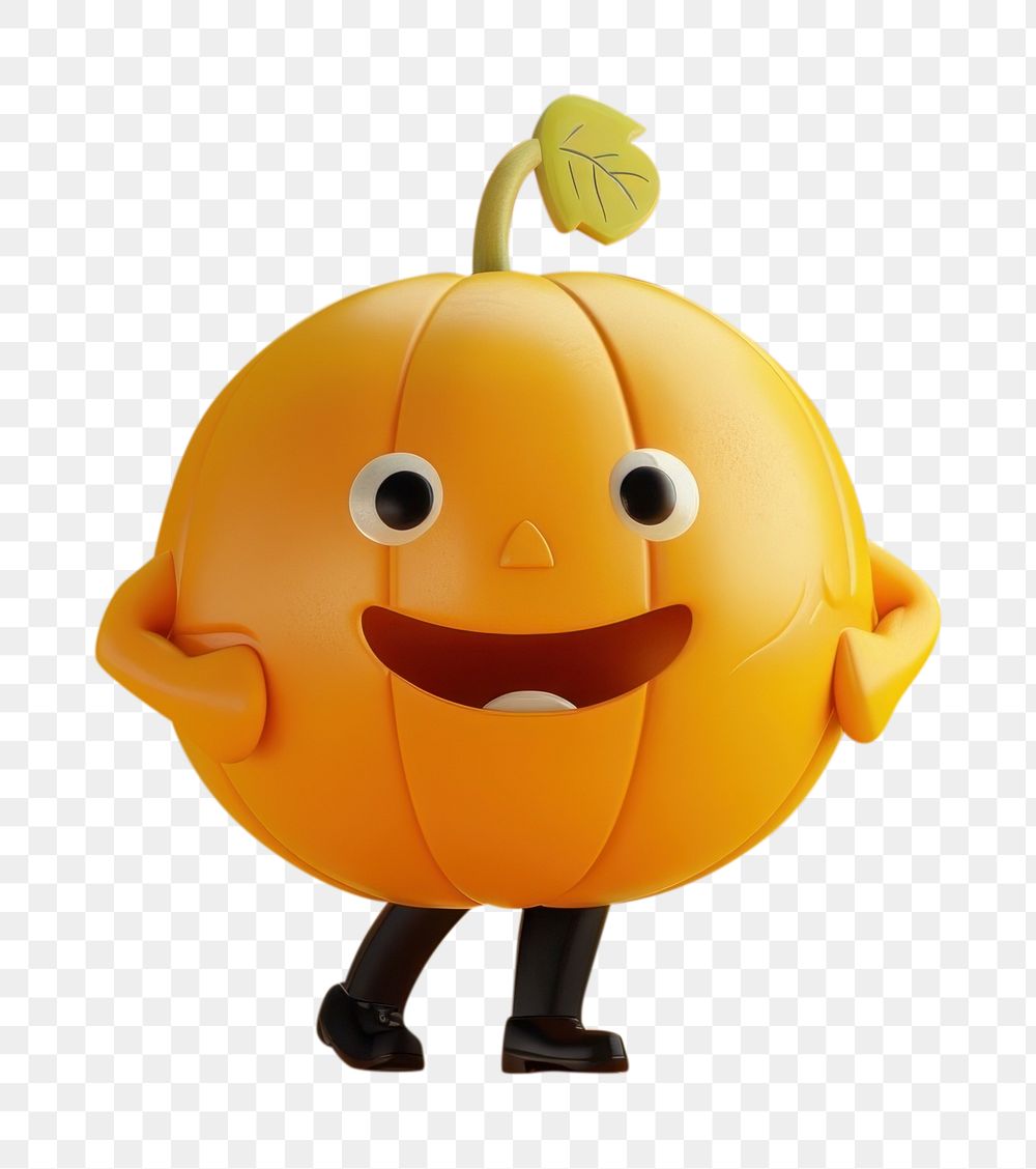 PNG Pumpkin character cartoon cute toy.