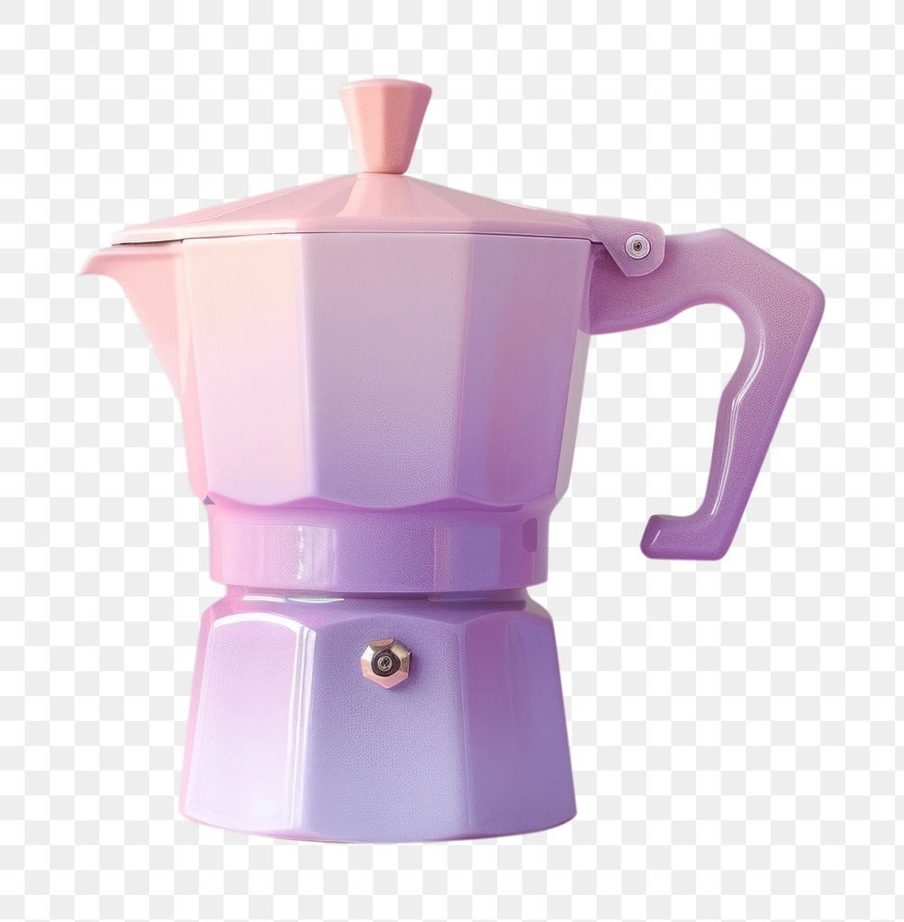 PNG Moka pot purple coffee mixer.