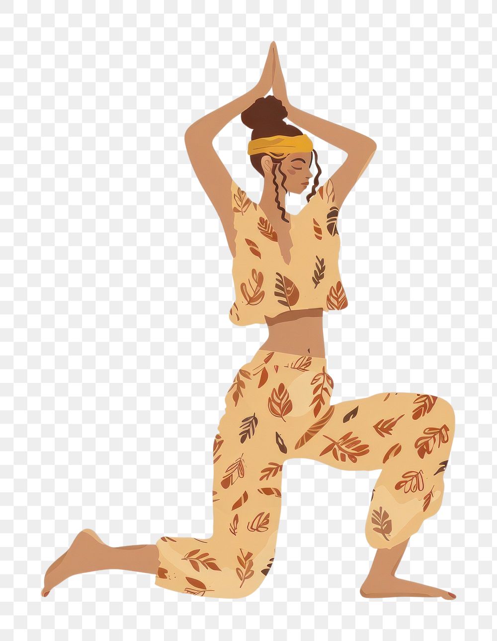 PNG Woman yoga boho naive funky clothing apparel costume.