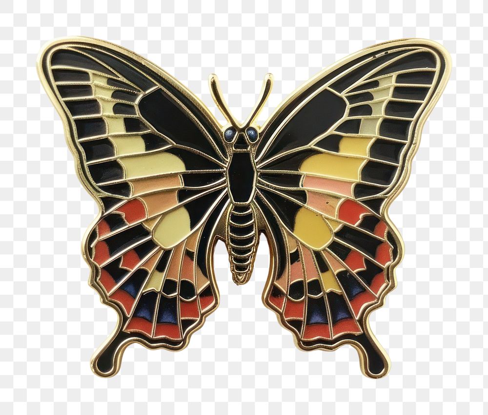 PNG Butterfly shape pin badge accessories accessory jewelry.
