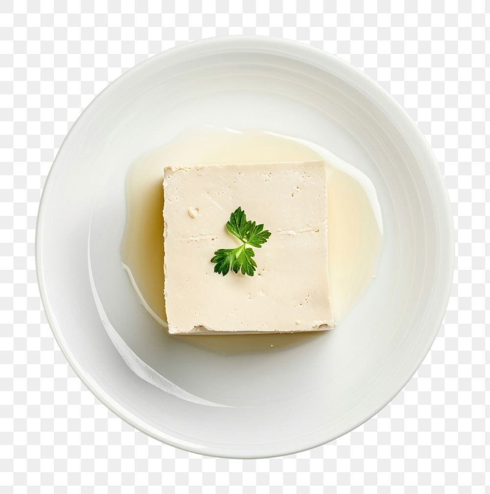 Tofu on plate butter food food presentation