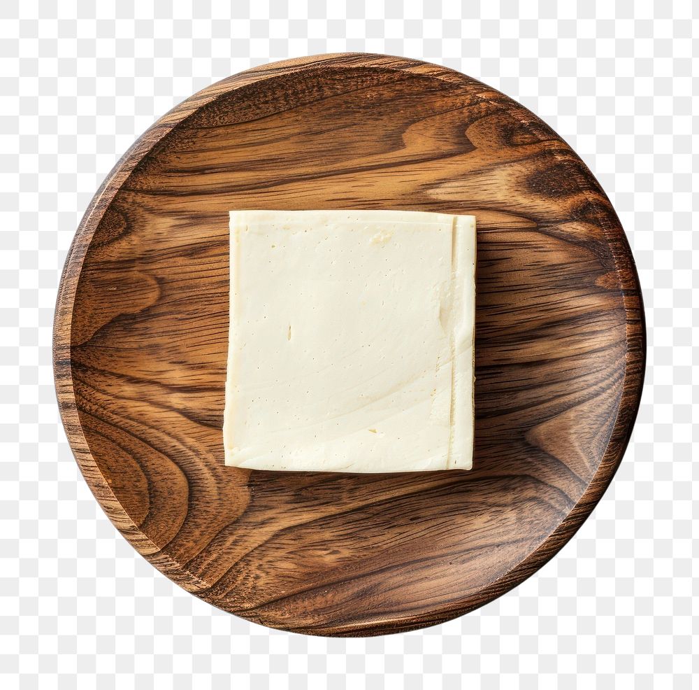 Tofu on wood plate food