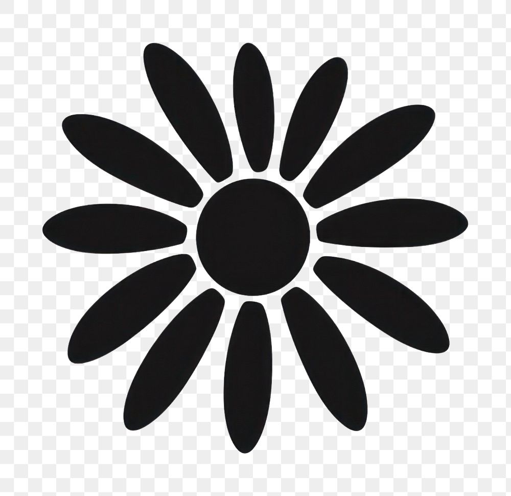 PNG Daisy silhouette asteraceae stencil blossom.