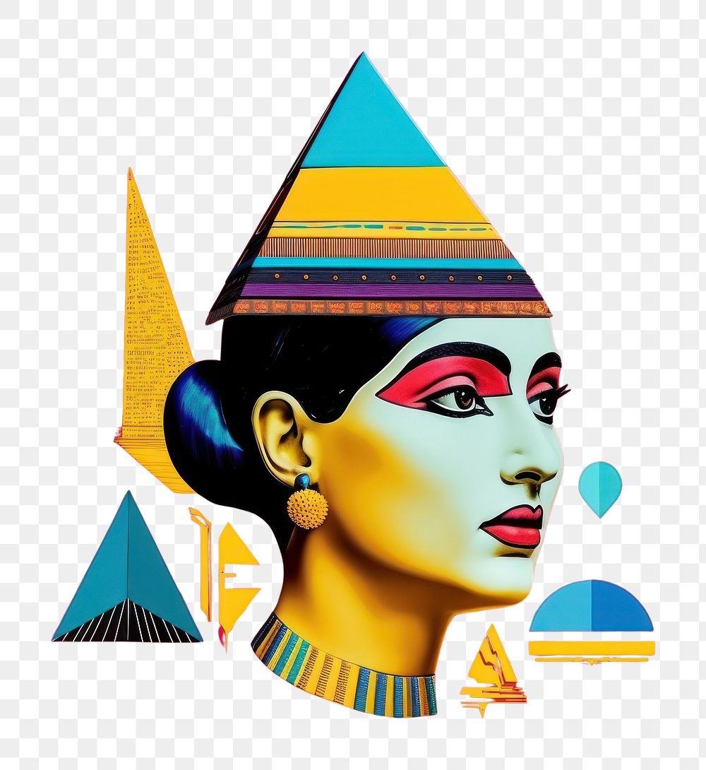 PNG Pop Egypt traditional art collage represent of Egypt culture advertisement clothing brochure.