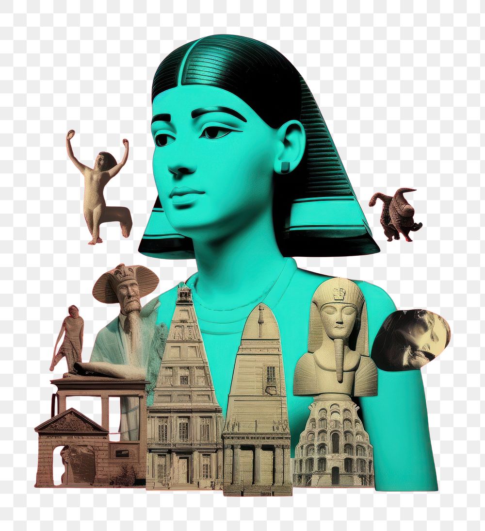 PNG Pop Egypt traditional art collage represent of Egypt culture advertisement sculpture brochure.