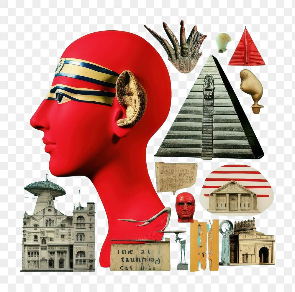 PNG Pop Egypt traditional art collage represent of Egypt culture advertisement brochure balloon.