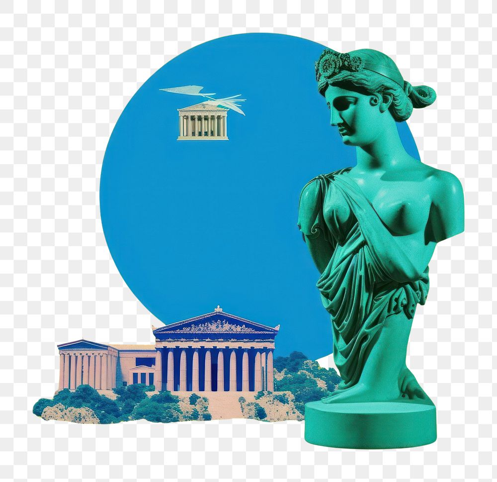PNG Pop greece traditional art collage represent of greece culture architecture parthenon sculpture.