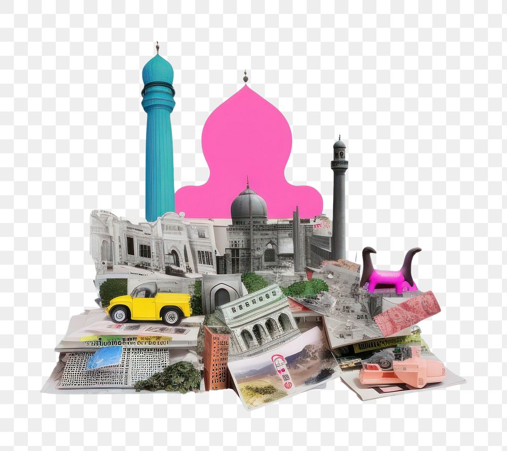 PNG Pop islam art collage represent of islam culture advertisement architecture .