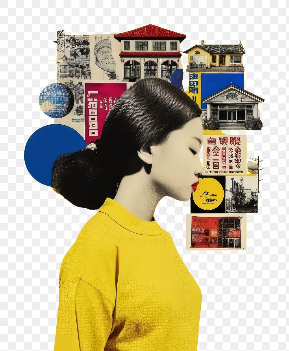 PNG Pop korea traditional art collage represent of korea culture advertisement basketball brochure.