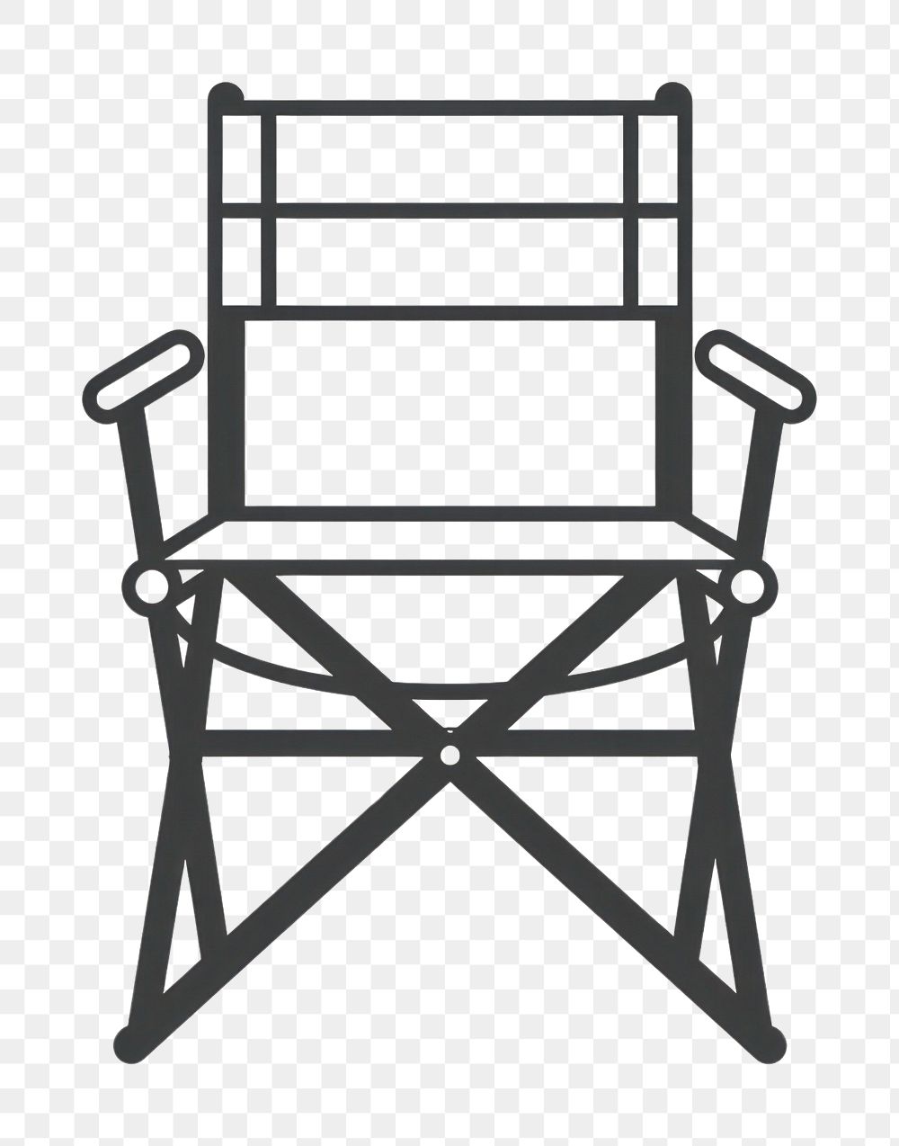 PNG Vector illustration of director chair line icon furniture armchair canvas.