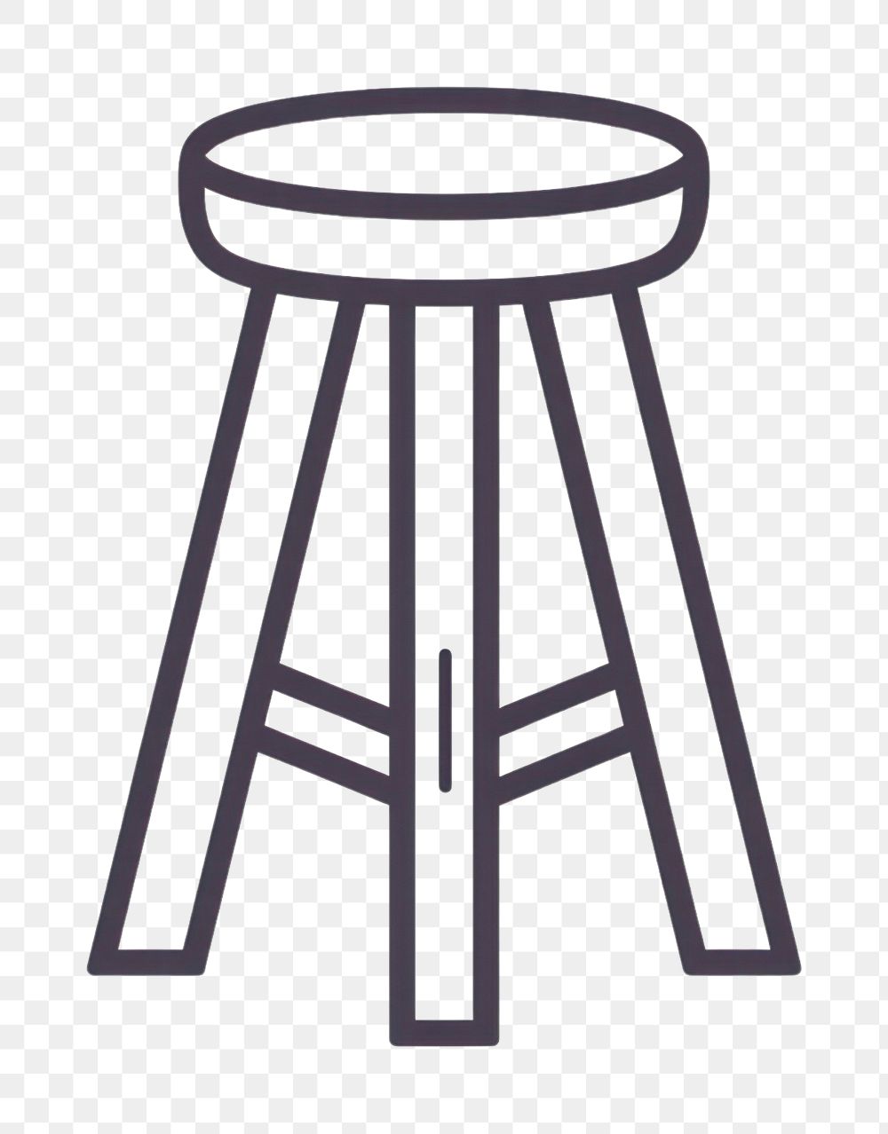 PNG Vector illustration of stool line icon furniture gate bar stool.