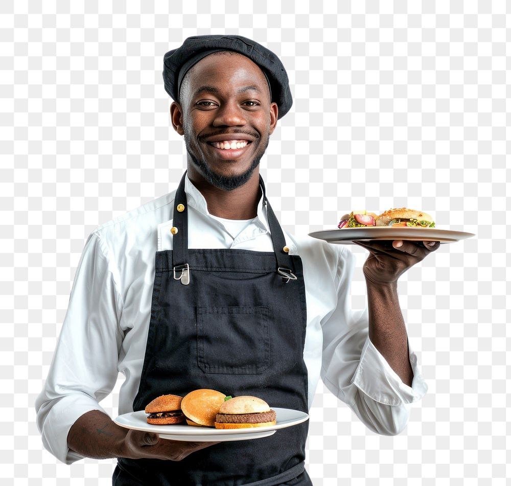 PNG Waiter person burger human.