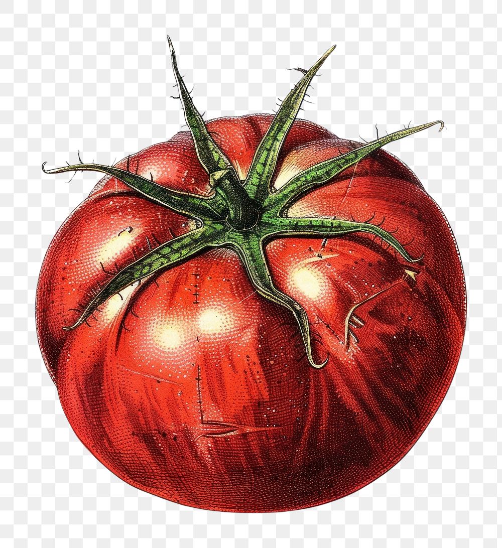 PNG Old illustration tomato vegetable produce plant.
