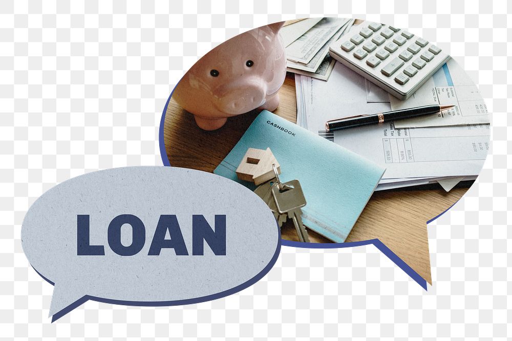 Home loan png speech bubble sticker, finance image on transparent background