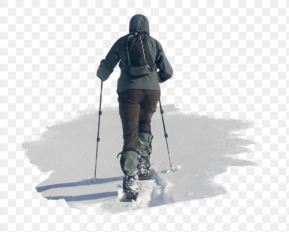 PNG Snowshoeing towards the summit of Maiden Peak, collage element, transparent background