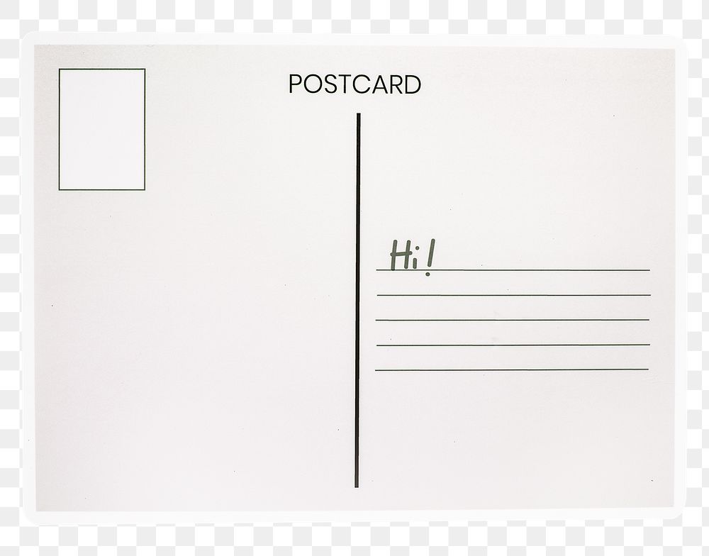 Postcard png frame sticker, transparent background