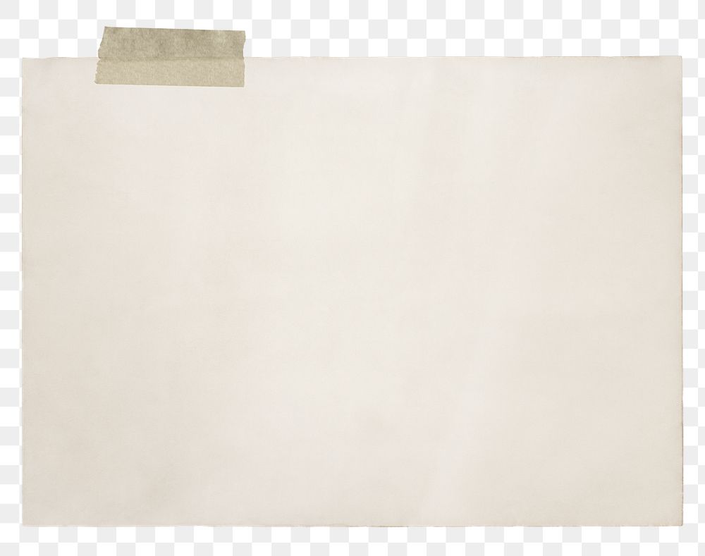 Beige note png journal sticker, tape, transparent background