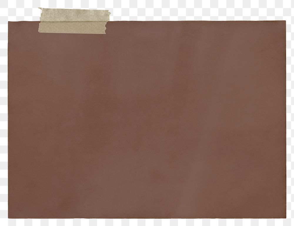 Brown memo png journal sticker, tape, transparent background