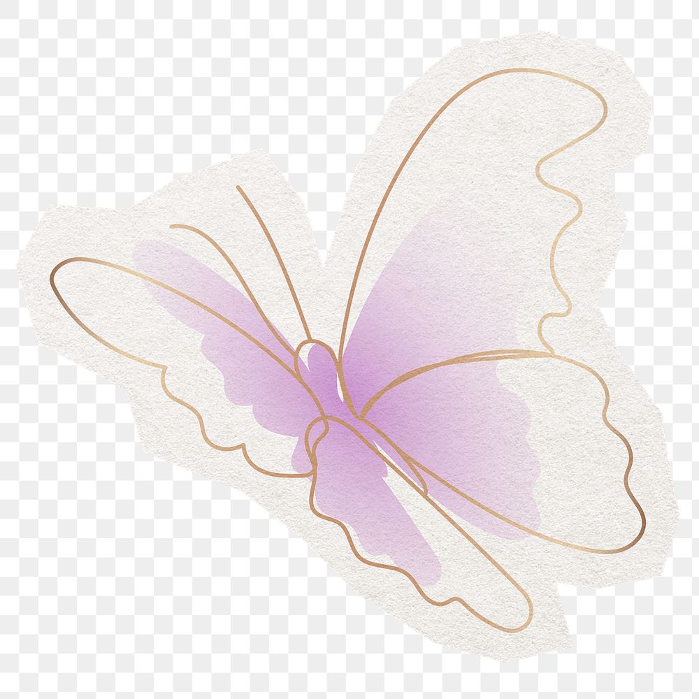 PNG butterfly sticker, beautiful collage element in transparent background