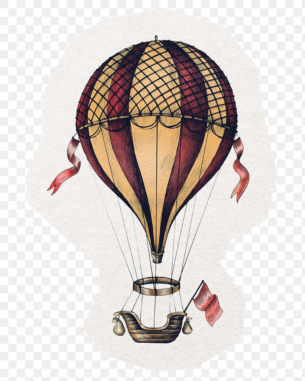 PNG hot air balloon, sticker, transparent background