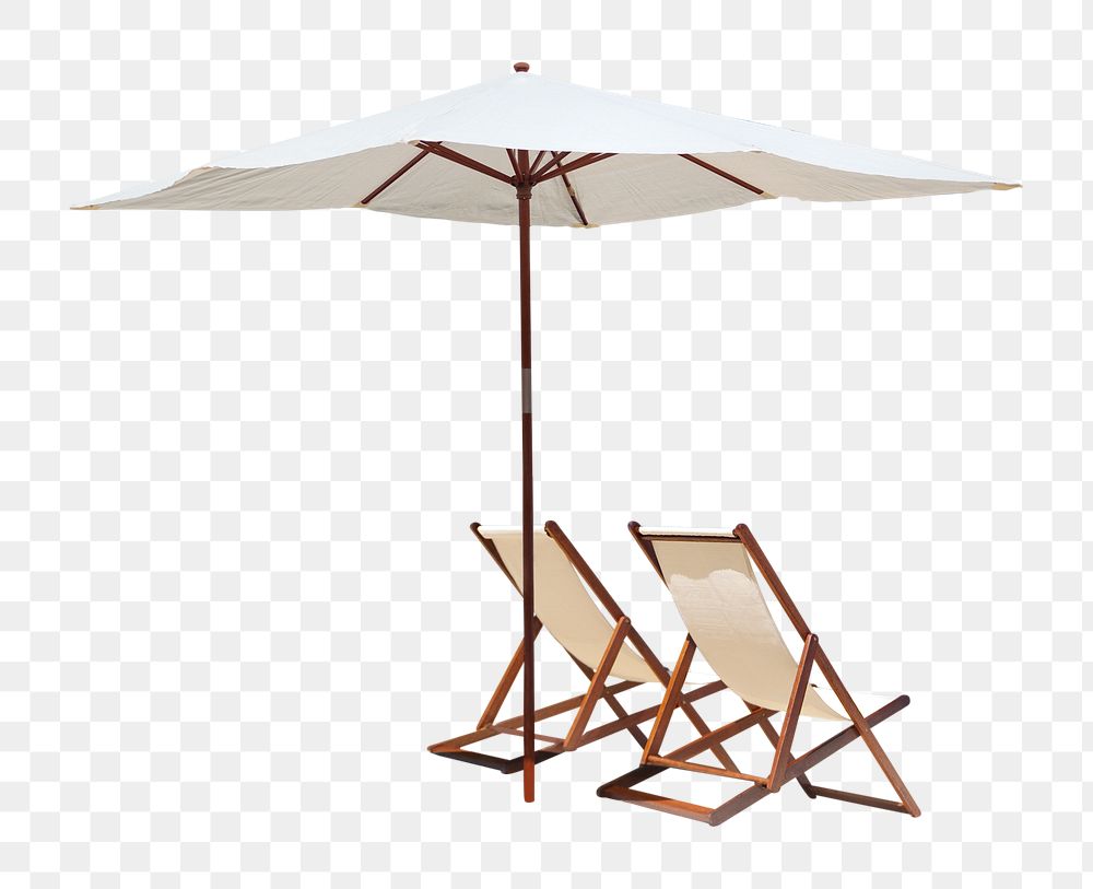 Beach chairs png sticker, transparent background