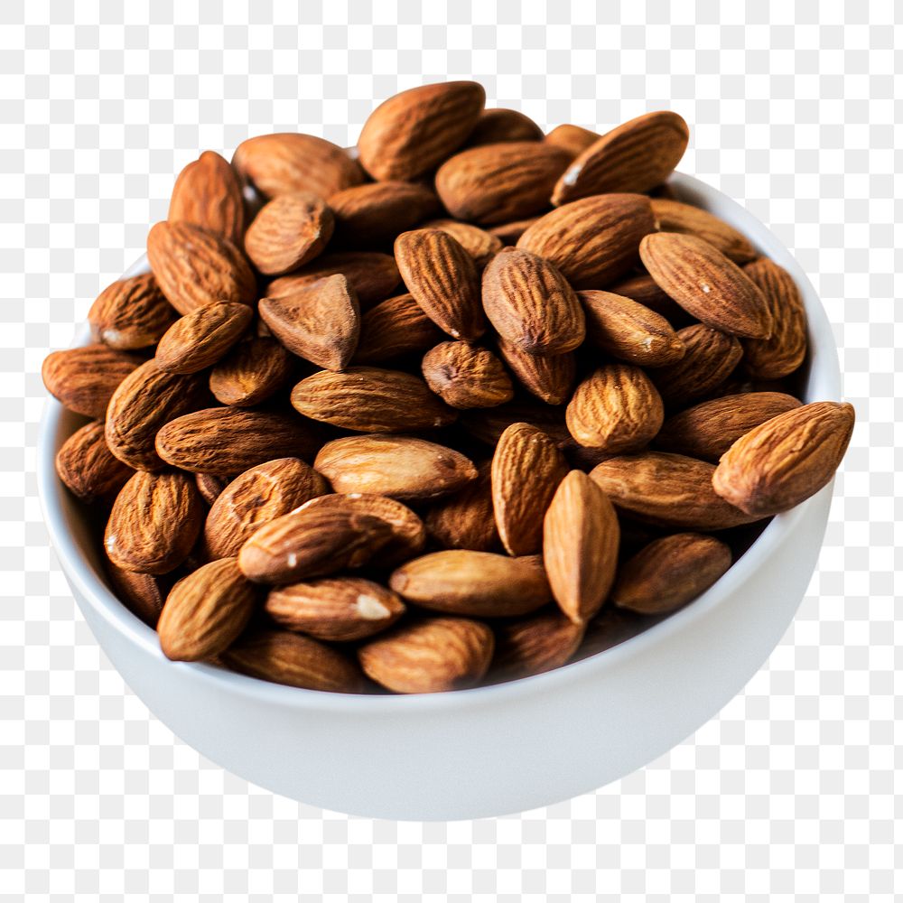 Almond bowl png sticker, food transparent background